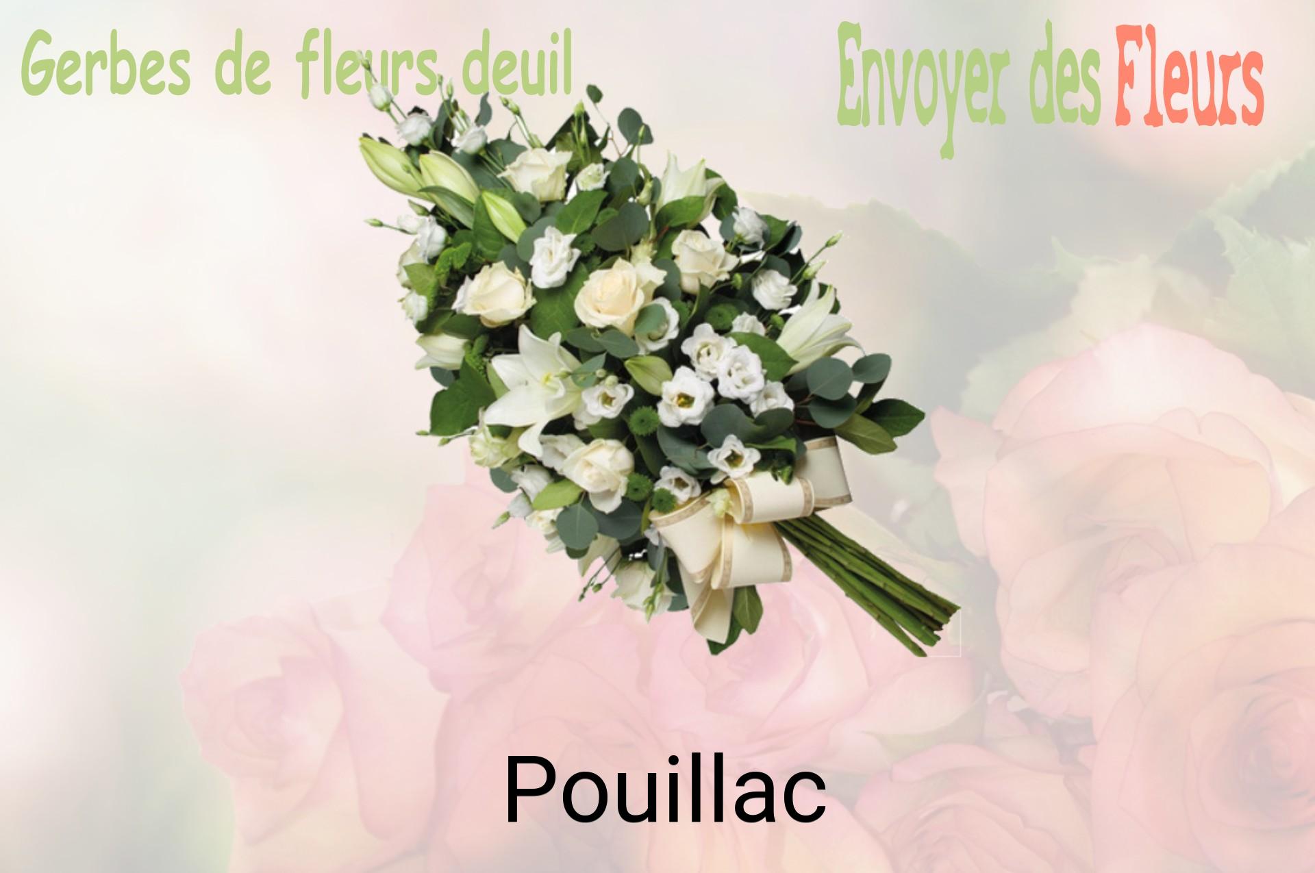 Gerbe de fleurs de deuil livrée à Pouillac